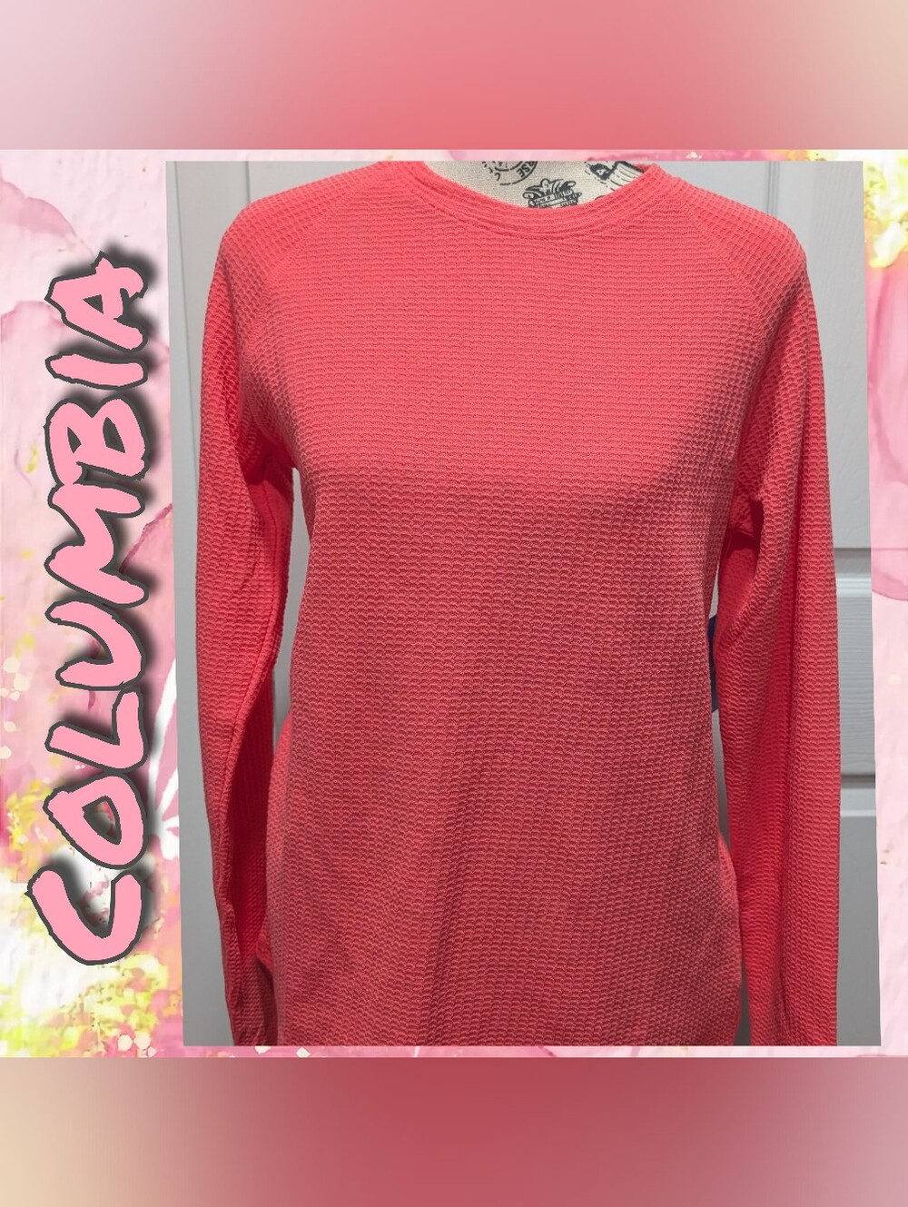 NWT Columbia Waffle Long Sleeve Coral Pink